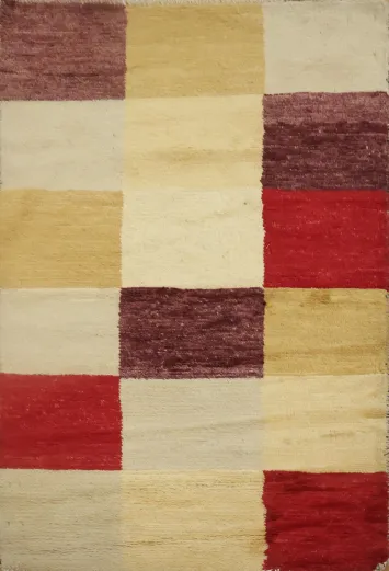 Checkered Gabbeh Kashkoli Oriental Area Rug 3x4