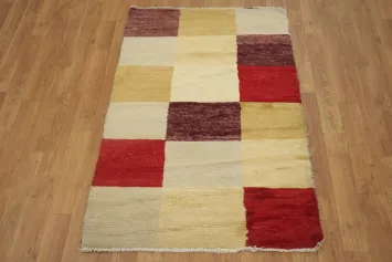 Checkered Gabbeh Kashkoli Oriental Area Rug 3x4