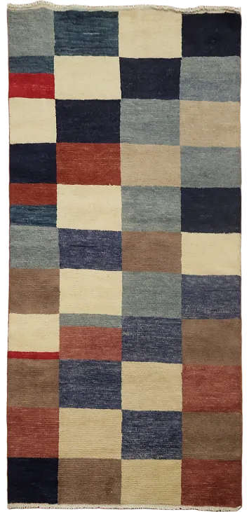Checkered Modern Gabbeh Kashkoli Oriental Area Rug 4x6
