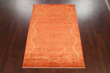 Contemporary Gabbeh Kashkoli Oriental Area Rug 4x6