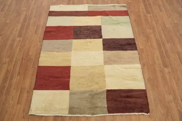 Contemporary Gabbeh Kashkoli Oriental Area Rug 4x6