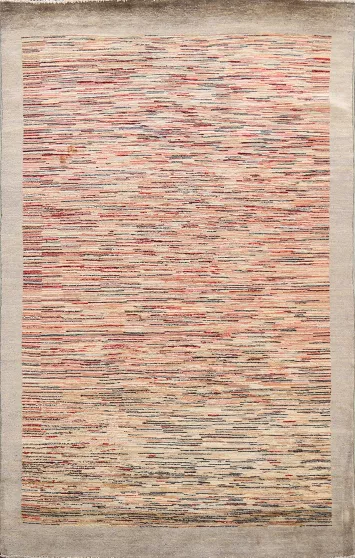 Contemporary Gabbeh Kashkoli Oriental Area Rug 4x7