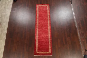 Contemporary Gabbeh Kashkoli Oriental Runner Rug 3x10