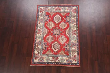 100% Vegetable Dye Super Kazak Oriental Area Rug 4x6