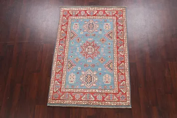 100% Vegetable Dye Super Kazak Oriental Area Rug 4x6