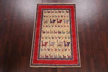 100% Vegetable Dye Super Kazak Oriental Area Rug 4x6