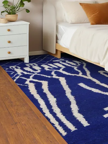 Blue Tribal Moroccan Oriental Area Rug 5x8