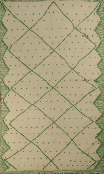 Wool Abstract Moroccan Oriental Area Rug 5x8