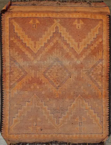 Antique 100% Vegetable Dye Moroccan Oriental Area Rug 4x5