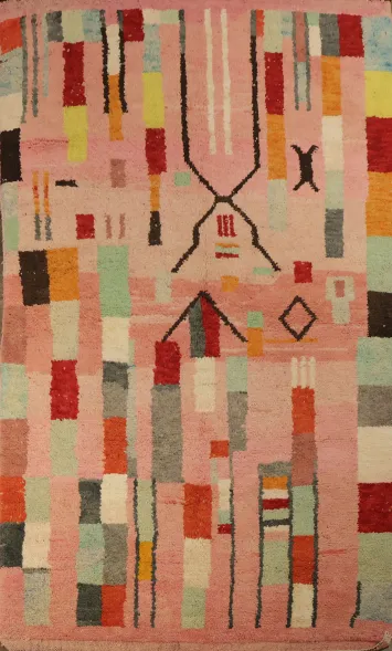 Tribal Moroccan Oriental Area Rug 5x8