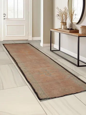 Antique Faded Moroccan Peach Runner Rug for Hallways or Entrances 4x13