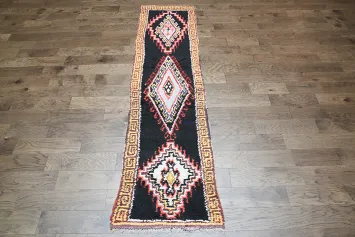 Handmade Bohemian Moroccan Rug with Southwest Flair 3x10 ft