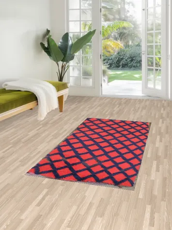 Checkered Tribal Moroccan Oriental Area Rug 3x6