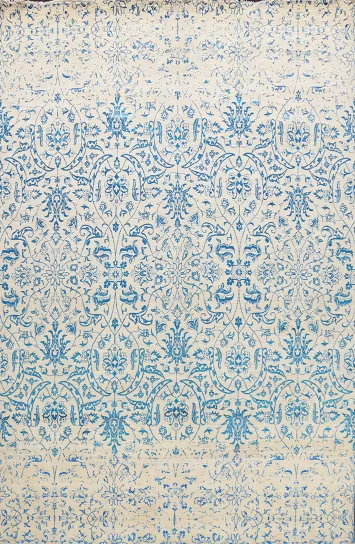 Vegetable Dye Distressed Contemporary Abstract Oriental Area Rug 9x12