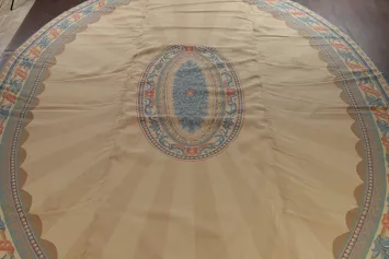Vegetable Dye Large Oval Savonnerie Oriental Area Rug 19x28