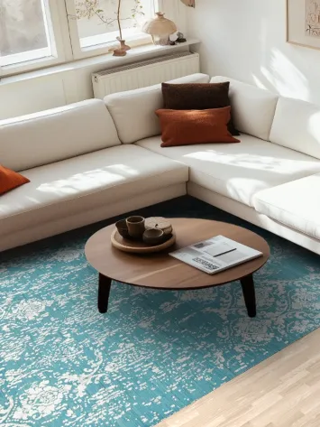 Vegetable Dye Distressed Versace Oriental Area Rug 6x9