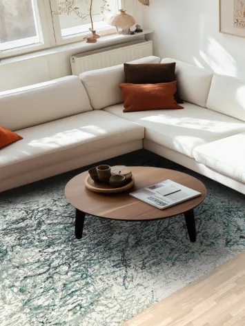 Vegetable Dye Contemporary Abstract Oriental Area Rug 6x9