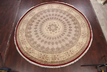 100% Vegetable Dye Round Qum Oriental Area Rug 10x10