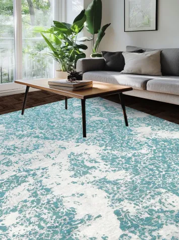 Distressed Contemporary Abstract Oriental Area Rug 8x10