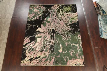 Vegetable Dye Contemporary Abstract Oriental Area Rug 8x10