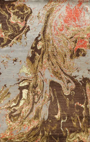 Vegetable Dye Contemporary Abstract Oriental Area Rug 9x12