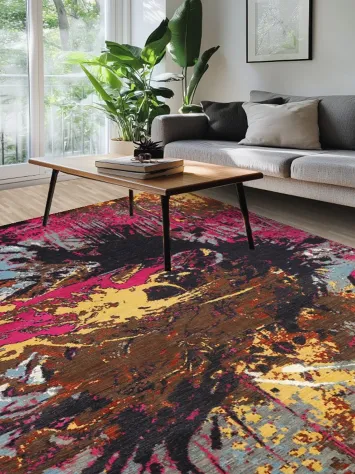 Vegetable Dye Contemporary Abstract Oriental Area Rug 8x10