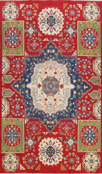 Geometric Kazak Oriental Area Rug 6x9