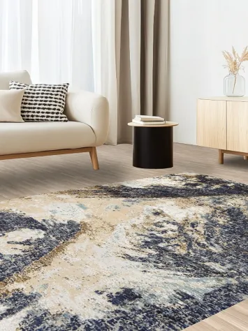 Vegetable Dye Contemporary Abstract Oriental Area Rug 6x9