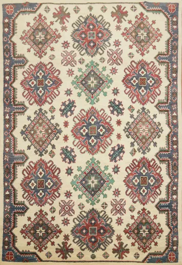 Geometric Kazak Oriental Area Rug 5x7