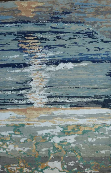 Vegetable Dye Contemporary Abstract Oriental Area Rug 6x9