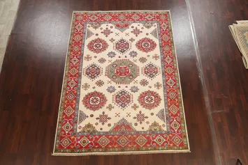 Geometric Kazak Oriental Area Rug 7x10