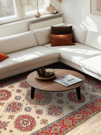 Geometric Kazak Oriental Area Rug 7x10