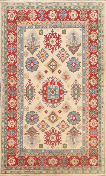 Geometric Kazak Oriental Area Rug 6x10