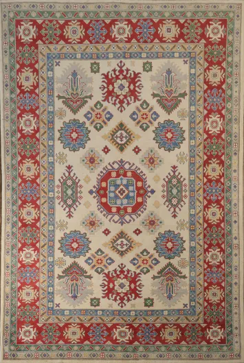 Geometric Kazak Oriental Area Rug 6x10