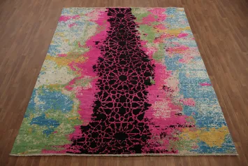 Abstract Patterned Rug in Bold and Bright Colors 8x10