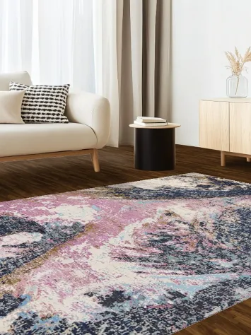 Vegetable Dye Contemporary Abstract Oriental Area Rug 6x9