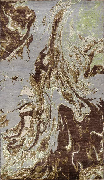 Vegetable Dye Contemporary Abstract Oriental Area Rug 5x8