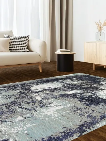 Vegetable Dye Contemporary Abstract Oriental Area Rug 6x9