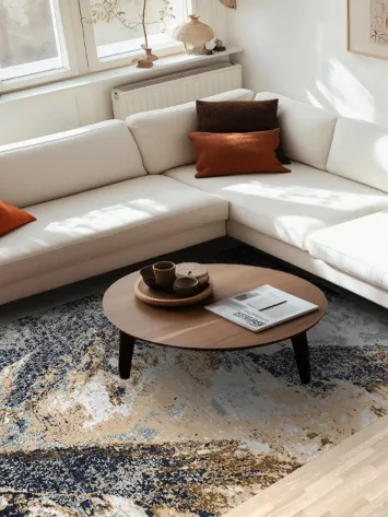 Vegetable Dye Contemporary Abstract Oriental Area Rug 6x9