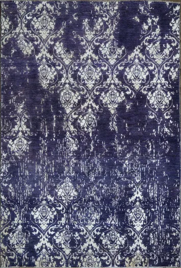 Vegetable Dye Distressed Abstract Oriental Area Rug 6x9