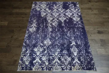 Vegetable Dye Distressed Abstract Oriental Area Rug 6x9