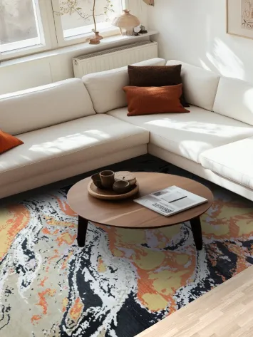 Vegetable Dye Contemporary Abstract Oriental Area Rug 6x10