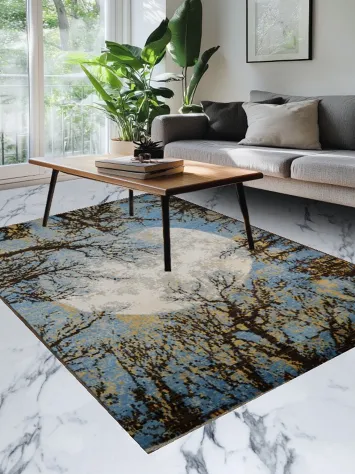 Moonlit Forest Rug - Enchanting Woodland Ambiance for Homes 6x8