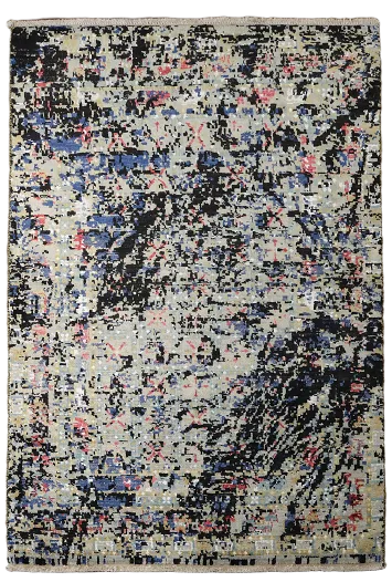 Vegetable Dye Contemporary Abstract Oriental Area Rug 4x6