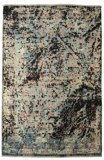 Vegetable Dye Contemporary Abstract Oriental Area Rug 4x6
