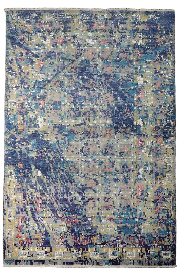 Vegetable Dye Contemporary Abstract Oriental Area Rug 4x6