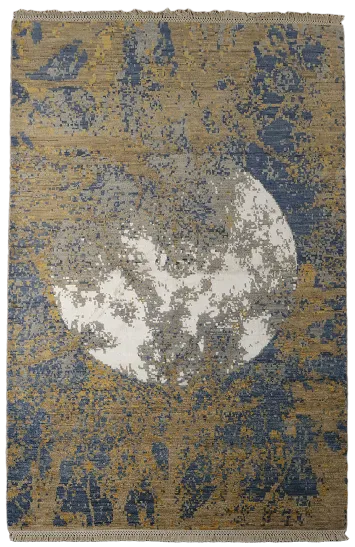 Vegetable Dye Contemporary Abstract Oriental Area Rug 4x6