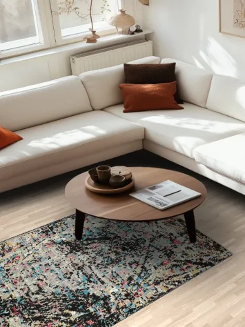 Vegetable Dye Contemporary Abstract Oriental Area Rug 4x6