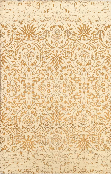 Vegetable Dye All-Over Abstract Oriental Area Rug 4x6