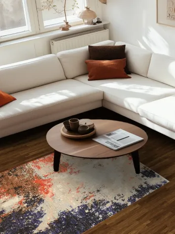 Vegetable Dye Contemporary Abstract Oriental Area Rug 4x6